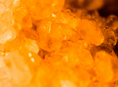 Warm orange amber crystals